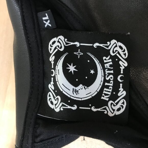 KILLSTAR - WOMEN'S XL - BLACK SHORT CAP SLEEVE COLLARED TOP SHIRT GOTH GRUNGE - Picture 7 of 7